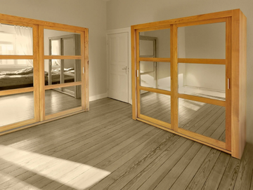 NOTE - Solid wood wardrobe with sliding doors by Vitamin Design - view 3